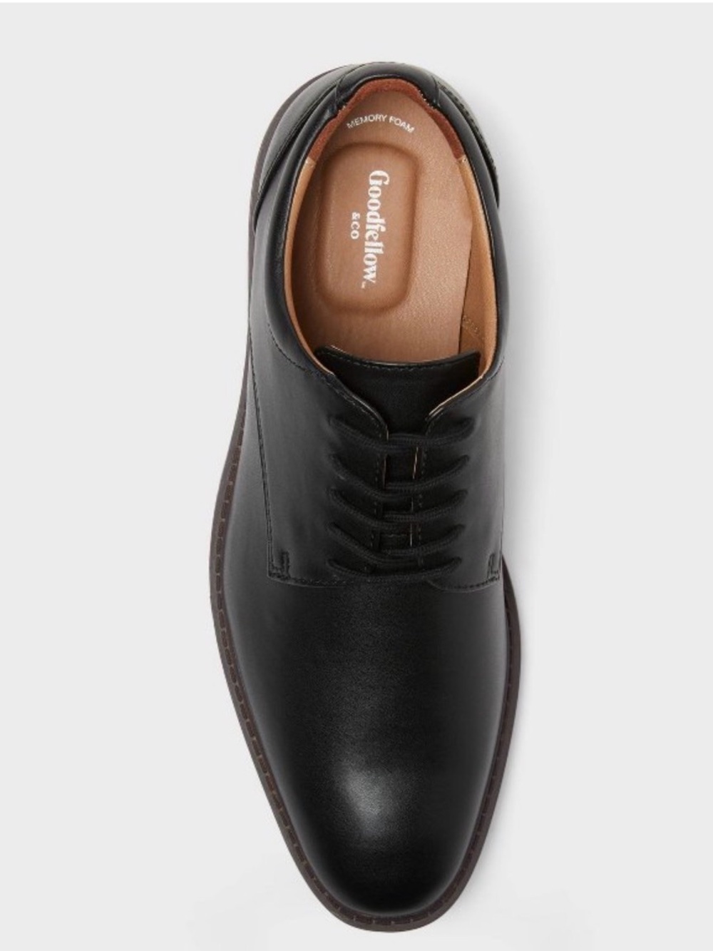 Goodfellow & Co Black Leather Derby Lace-Up Shoes